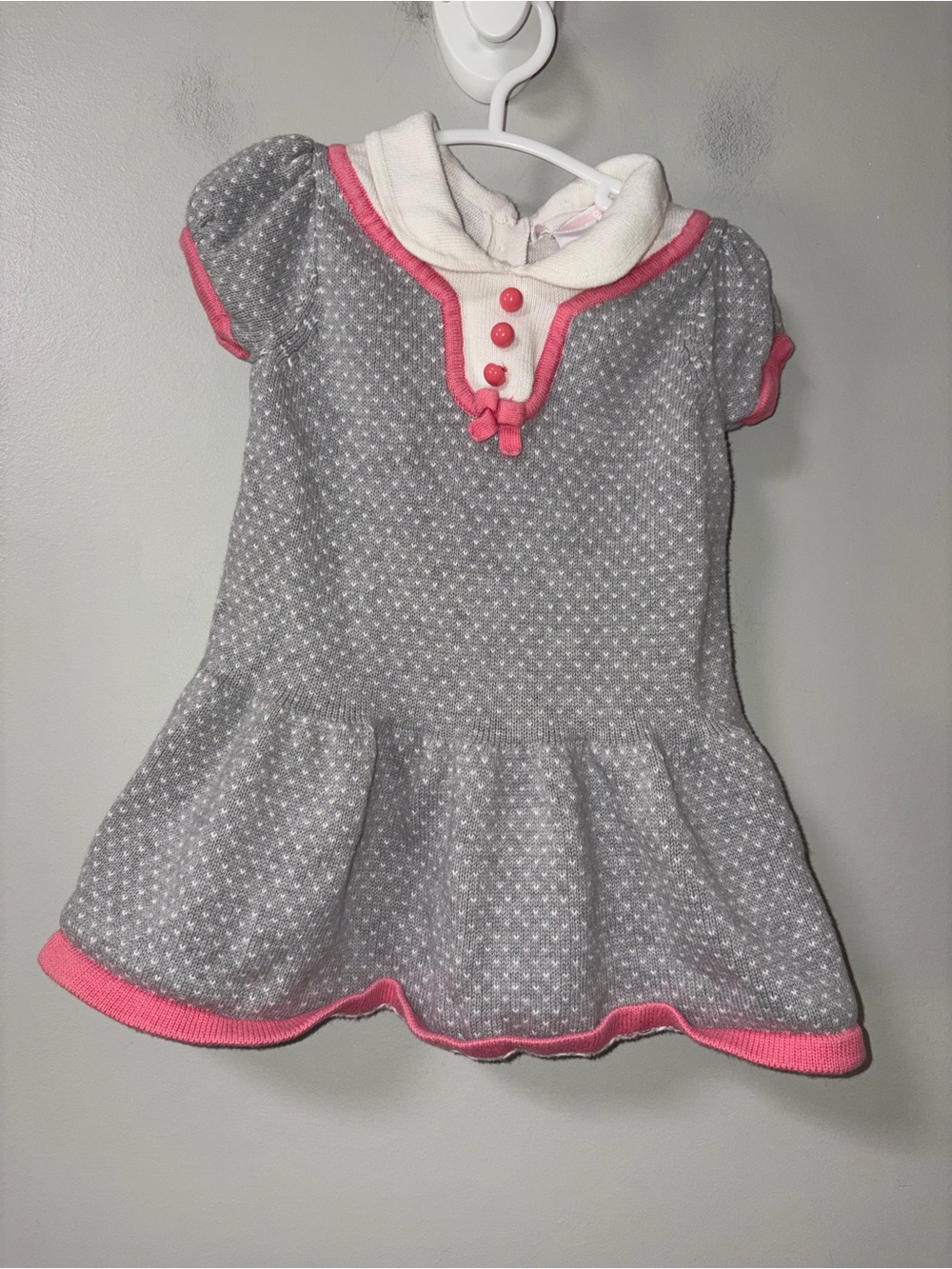 Janie & Jack Gray Heart Print Sweater Sweetie Dress ‘13 Patisserie Shoppe 6-12M